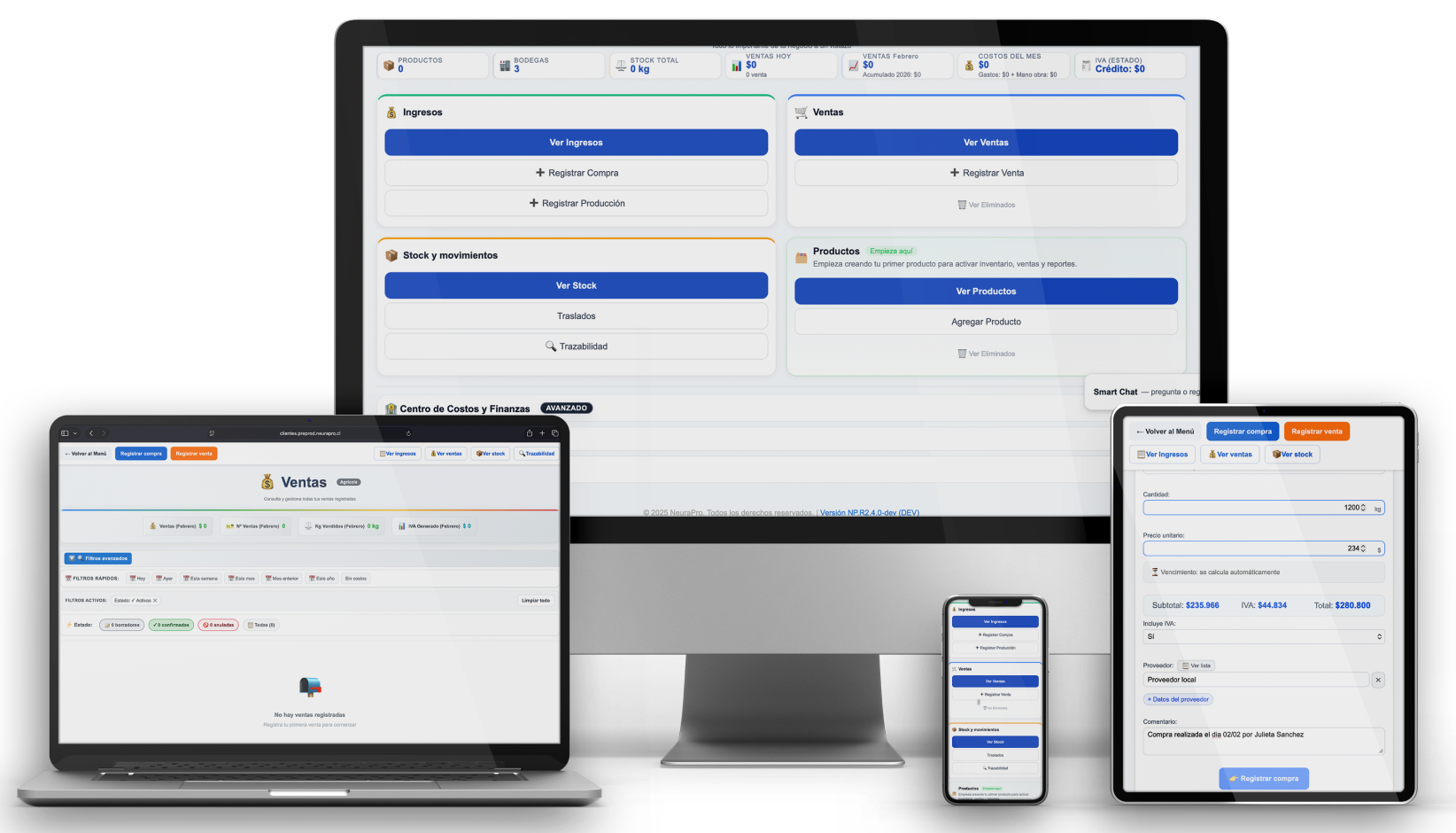 NeuraPRO en múltiples dispositivos